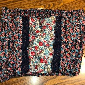 Floral lace tube top